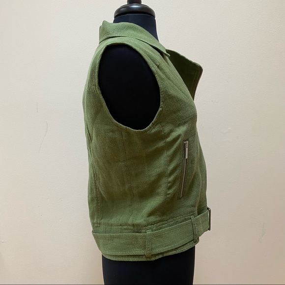 NEW Elizabeth And James Green Tegan Biker Vest - Picture 5 of 9